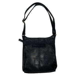Vintage Fossil crossbody shoulder bag soft pebbled leather black minimalist